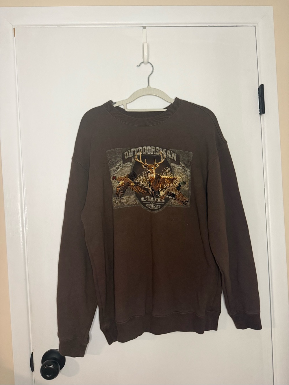 croft & barrow Brown Outdoorsman Graphic Crewneck Sweatshirt